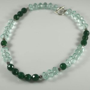 מחרוזת אבני אוונטורין ובלו טופז כסף 925