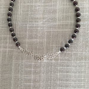 מחרוזת גרנט ותליון כסף 925