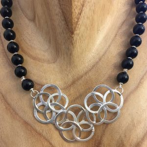 מחרוזת אוניקס ותליון פרחים מכסף 925