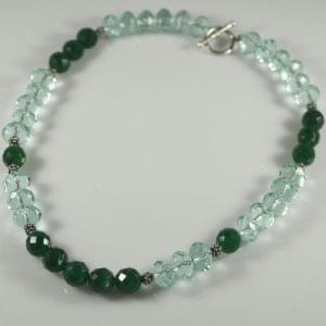 מחרוזת אבני אוונטורין ובלו טופז כסף 925