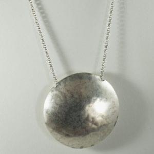 שרשרת ארוכה ותליון כדור שטוח מכסף 925